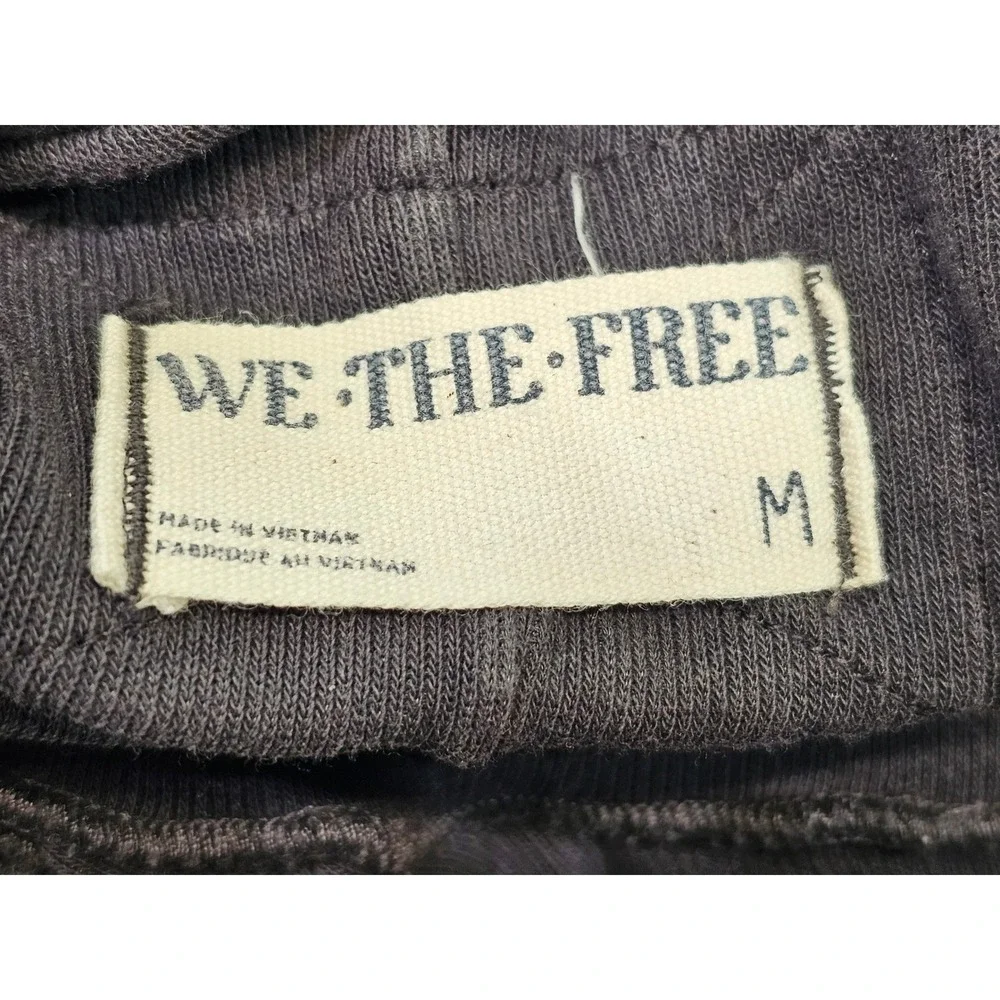 Free People We The Free Top Womens Medium Charcoal Grey Solid‎ Exposed Seam Mock